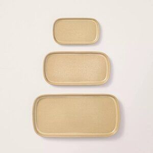 Hearth & Hand Magnolia 3pc Decorative Ceramic CatchAll Tray‎ Set Tan - Target